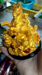 Horse display Year of 2026 12 animals lucky charm wood stand..
