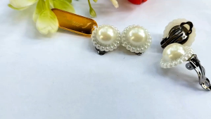 Hijabnur1 - Sepasang Anting Jepit Hijab - Anting Klip Handmade