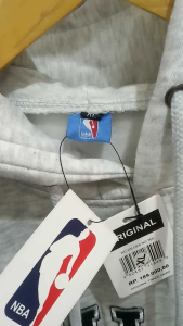 Sweater Hoodie Bulls Bordir Mitchell Ness Hodie Bulls Full Tag Label Premium Grey Misty Terlaris