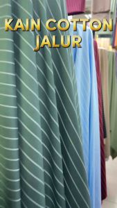 Kain German Cotton Jalur 58 Inci / Kain Cotton Lembut & Sejuk Corak Jalur Eksklusif / Sesuai Untuk Baju Melayu Kurta & Jubah Lelaki