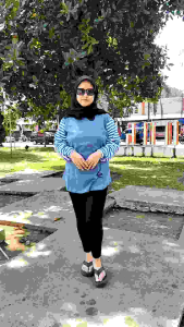 Kaos Wanita Lengan Panjang Motif Oval Bahan Katun Adem