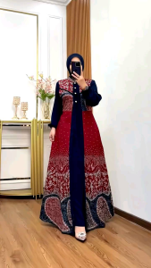062 Gamis Meisya Style Batik Denisa Rompi Lepas