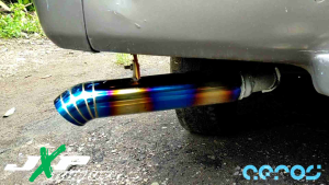 Universal Exhaust Free Flow Muffler Titanium Diesel Pipe Made in Thailand