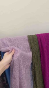 Kain Brukat Semi France Prancis Lace Chantily Shantily Allure Panel (harga per 25 meter) Warna Dusty Blue Bahan Kebaya Brokat Brukat Bisa Untuk Kebaya Nikah Wisuda Lamaran dan Kebaya Seragaman Keluarga atau Bridesmaid