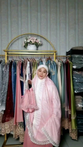 Mukena Aminah Dewasa Royal Armani Mahar Pengantin Mewah Exlusive