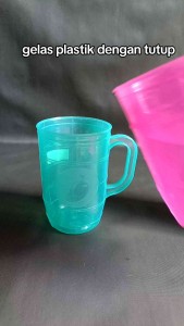 Gelas Bir Cassanova Tutu/Gelas Plastik +Tutup/Gelas Plastik Warna Dengan Tutup