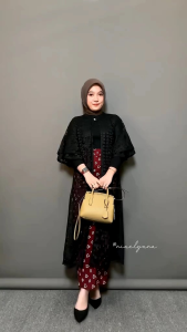 Hein Outer Tunik Brukat Lengan Undak Lengan Pendek | Outer Lebaran | Outer Kondangan | Outer Pantai |