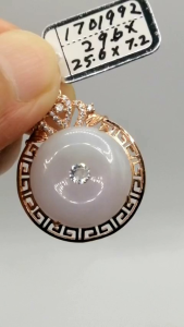 🌹"A" Grade Beautiful "Ziluolan 紫罗兰" Burmese Jade Pendant  🌹100% brand new "A" grade Burmese jade pendants S925 sterling rose gold plated silver framed high grade beautiful light purplish colour clean and clear body high translucency zirconia diamonds