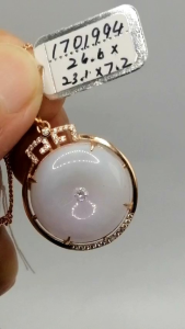 🌹"A" Grade Beautiful "Ziluolan 紫罗兰" Burmese Jade "Pinannkou 平安扣" Jade Pendant  🌹100% Brand new "A" grade Burmese jade "Pinannkou 平安扣" pendant S925 sterling rose gold plated silver framed high grade beautiful light purplish colour clean and clear body - Lazada