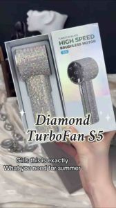 199 Speed Mini Handheld Fan S5 Diamond USB Rechargeable Portable Mini Fan Strong Wind With LED Display