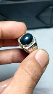 cincin batu akik bacan doko blue z biru lawas natural cristal