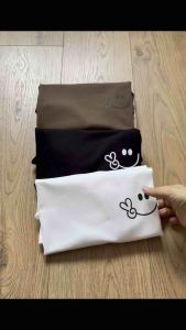 Áo Thun babytee  chất BORIP COTTON xịn có size từ 35kg đến 70kg  DOGA in hình mặt cười  trẻ trung 3 màu sang trọng Mã 188