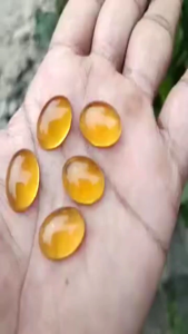 Batu Akik Kecubung Kuning Dimensi 18x13 mm