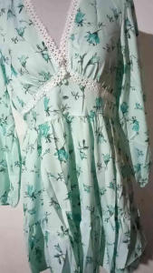 Women Floral Print V-Neck Dress