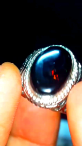 Cincin Batu Black Opal Sempur Natural Jarong Bahan Ranting
