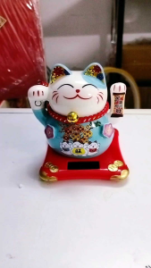 Mèo Thần Tài vẫy Tay Năng Lượng Mặt Trời Chiêu Tài Lộc kinh doanh phát Tài Ngoắc Khách