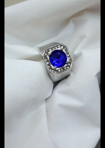 Cincin Pria Titanium Tesla Batu Akik Natural Real Tidak Luntur dan Anti Karat