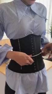 [Nhập Khẩu Châu Âu+Tặng Áo Lót Liner] Nịt bụng latex luxury 25 xương corset chuẩn Hy Lạp màu đen. Đai nịt bụng gen nịt bụng nịt bụng latex định hình eo nịt bụng siết mỡ.