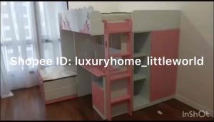 M829 BUNK BED LOWER BED SINGLE & UPPER DECK (BED) QUEEN SIZE FULL SET EXPORT SERIES Promo Model SAME OLD PROMOTIONS !! Could Cutomize Size Color !! Processing 10-12 Working Days !!