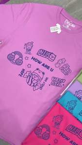 Bisalo Baju Kaos Pria Wanita lengan pendek motif \"HOW ARE YOU / PRETTY GIRL\" Digital Print