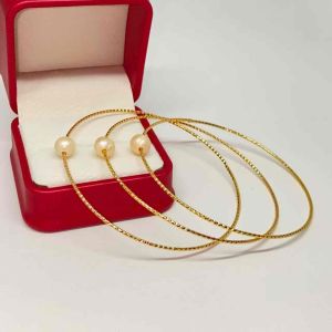 3pcs Gelang Keroncong Rhodium Mutiara Air Tawar Asli Lombok