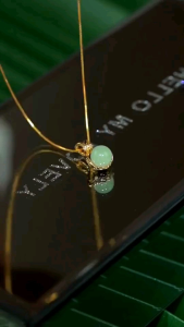 KALUNG WANITA LIONTIN TELUR HIJAU TERLARIS ANTI KARAT TERMURAH ANTI KARAT