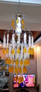 Lampu hias ruang tamu kristal akrilik diameter 30cm