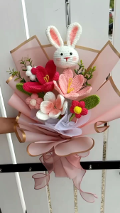 CrochetGraduationFlowerBouquet+FREE LED Light+Wish Card