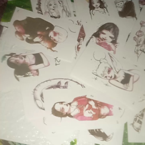 tato temporer model cewe cute rambut panjang dapat 4pcs kirim random acak