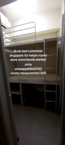 Bunk bed customize singapore for helper room /bomb shelter/store room/unity/helper room