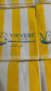 Personalized Embroidered Beach Towels Yellow Blue Green