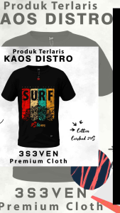 Tshirt Kaos Baju Distro Pria Dewasa SURF Terbaru - 3Seven Clothing