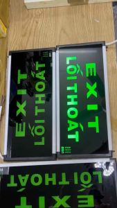 Đèn exit 2 mặt kính - tự sáng đèn khi cúp điện