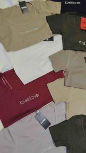 Rib cotton Stretchy rhinestones Top