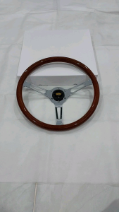 Stir Racing MOMO Haritage Kayu Wood Glossy Import 15 Inchi Palang Chrome Replika