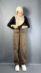 CELANA CARGO HIGHWAIST WANITA VOLL 2