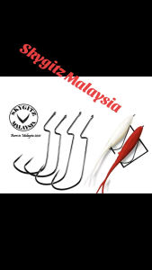 SKYGITZ MALAYSIA Silencer Weedless Soft Plastic Hook Size 5/0 7/0 mata kail worm hook