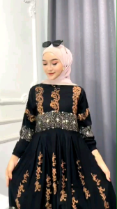 Gamis twill jumbo model floy cocok buat harian dirumah ataupun diluar rumah