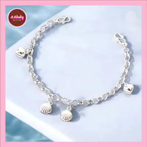 🌈AAbaby Galleries AA432 Original Baby Silver Anklet Bracelet Seashell Bells & Round Bells(Rantai Kaki/Tangan/Gelang Kanak)