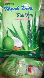 Thạch dừa nha đam gói 800gr thương hiệu hạnh dung#thachdua#topping#trasua#anvat