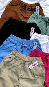 Kulot Mozza Jeans Pinggang Full Karet | Kulot Jeans Warna Hitam Putih Cream Muat BB 100 Kg