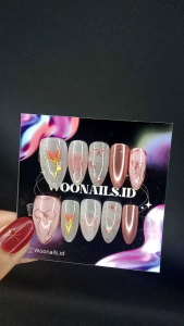 Press on nails coquetee free toolkit lengkap | kuku palsu murah premium coquette cat eye nails