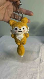 Móc khoá len cáo cam handmade