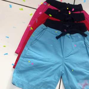 Celana Pendek Kanvas Bermuda Anak Laki Laki Perempuan Pinggang Rib S/M/L