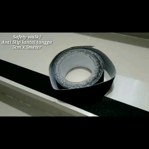 safety walk tape 5cm x 5meter lakban anti slip lantai tangga hitam
