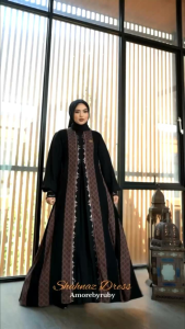 gamis modern Shahnaz dress gamis abaya swarovsky produk Amore by Ruby simple elegant kekinian