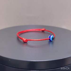 CW Manila x 8ecom - Minimalist Bracelet with 8mm Anti Evil Eye Bead - 2mm Wax Cord Double Knot Adjustable