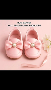 sepatu bayi prewalker pita mutiara anti slip dan nyaman di pakai untuk usia 1-12 bulan
