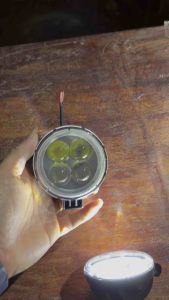 Đôi đèn led 4 bóng RUNLAI bi cầu. Đèn led trợ sáng ô tô xe máy...