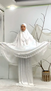Mukena Dewasa Terbaru Sutra Armanyjaguar silk renda Mewah